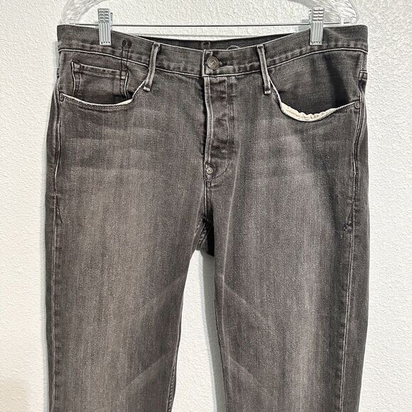 Earnest Sewn Jeans Men's Size 33 X 27 Grey Black Denim Straight Leg Fulton 402 - Picture 3 of 16